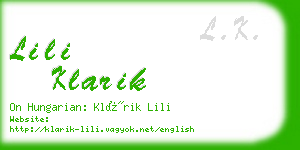 lili klarik business card